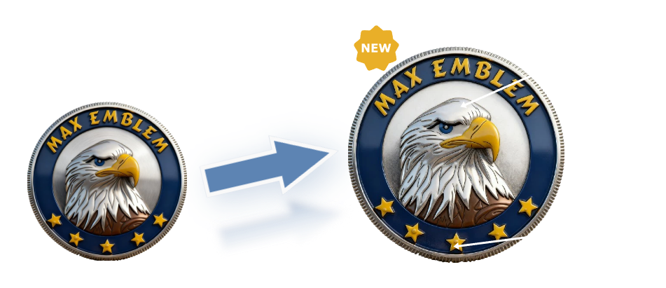 UV Printed 3D Challenge Coins Example