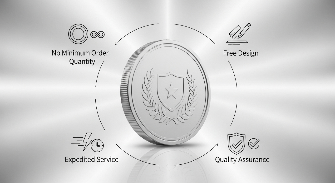 Custom Challenge Coins No Minimum: Free Design, Rush Service & Guaranteed Quality