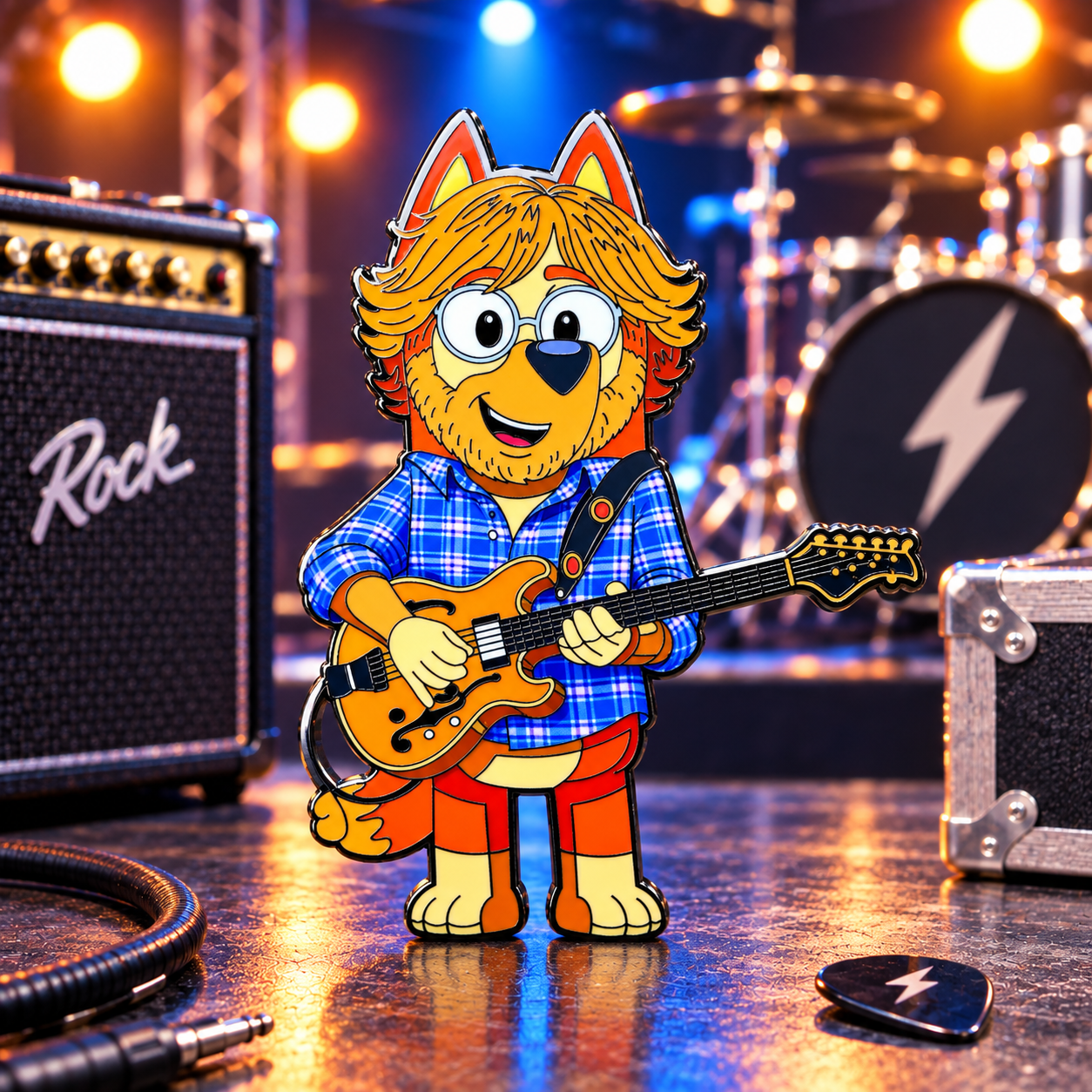 Rockin' Fox Enamel Pin